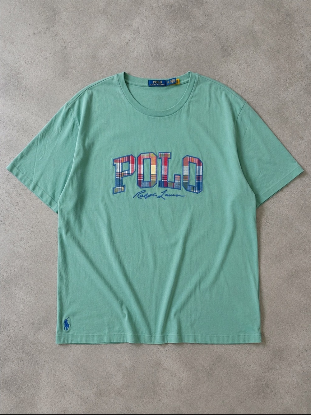 Polo Ralph Lauren Plaid Logo Graphic Tee NWT Mint Green 2XLT Tall